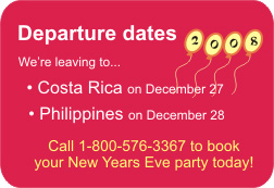 Call 1-800-576-3367 to book your New Years Eve party today!